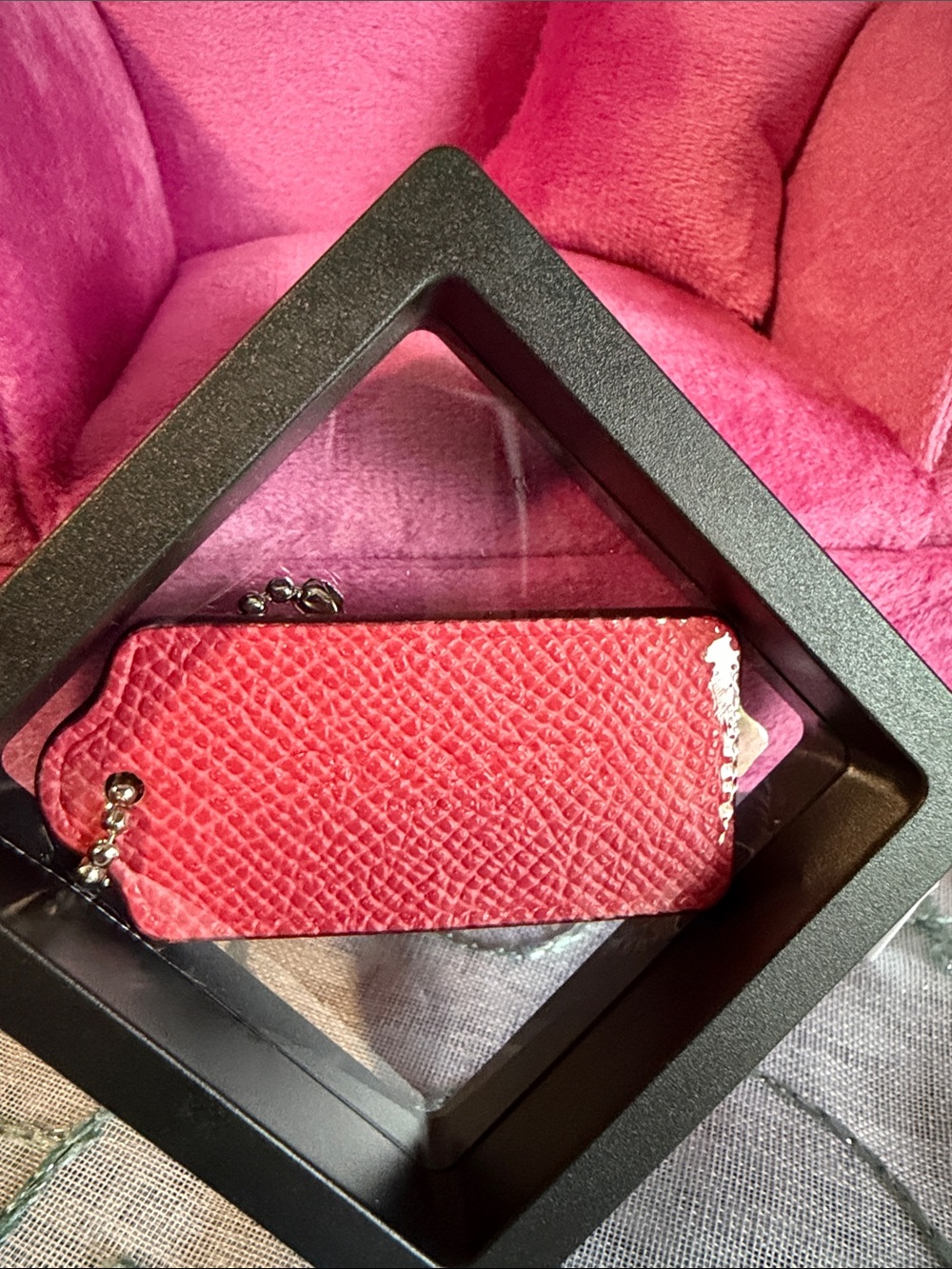 Coach Textured Leather Hang Tag